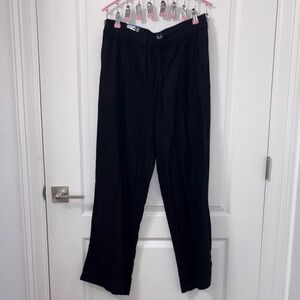 Black Linen Drawstring Pants